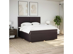 Vidaxl Cama Com Molas/colchão 180x200 Cm Tecido Castanho-escuro