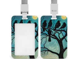 Clipe Crachá, Porta Crachá Charmoso, Design De Galho Preto Com Cordão, Porta Cartão De Identificação,