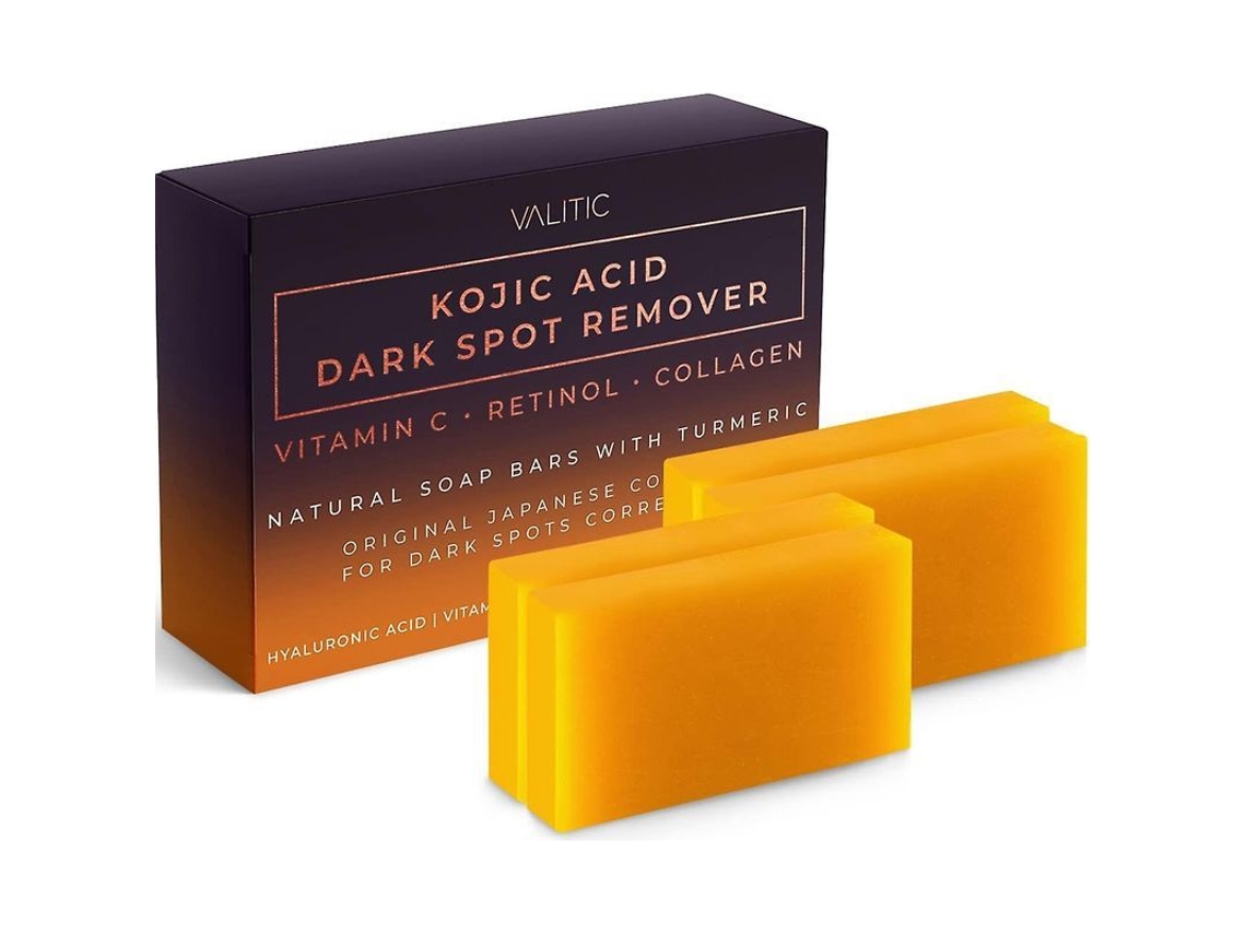 2026 jabón Desmanchador de Manchas Oscuras com Ácido Kójico, Vitamina C, Retinol, Colágeno e Cúrcuma Japonês Original