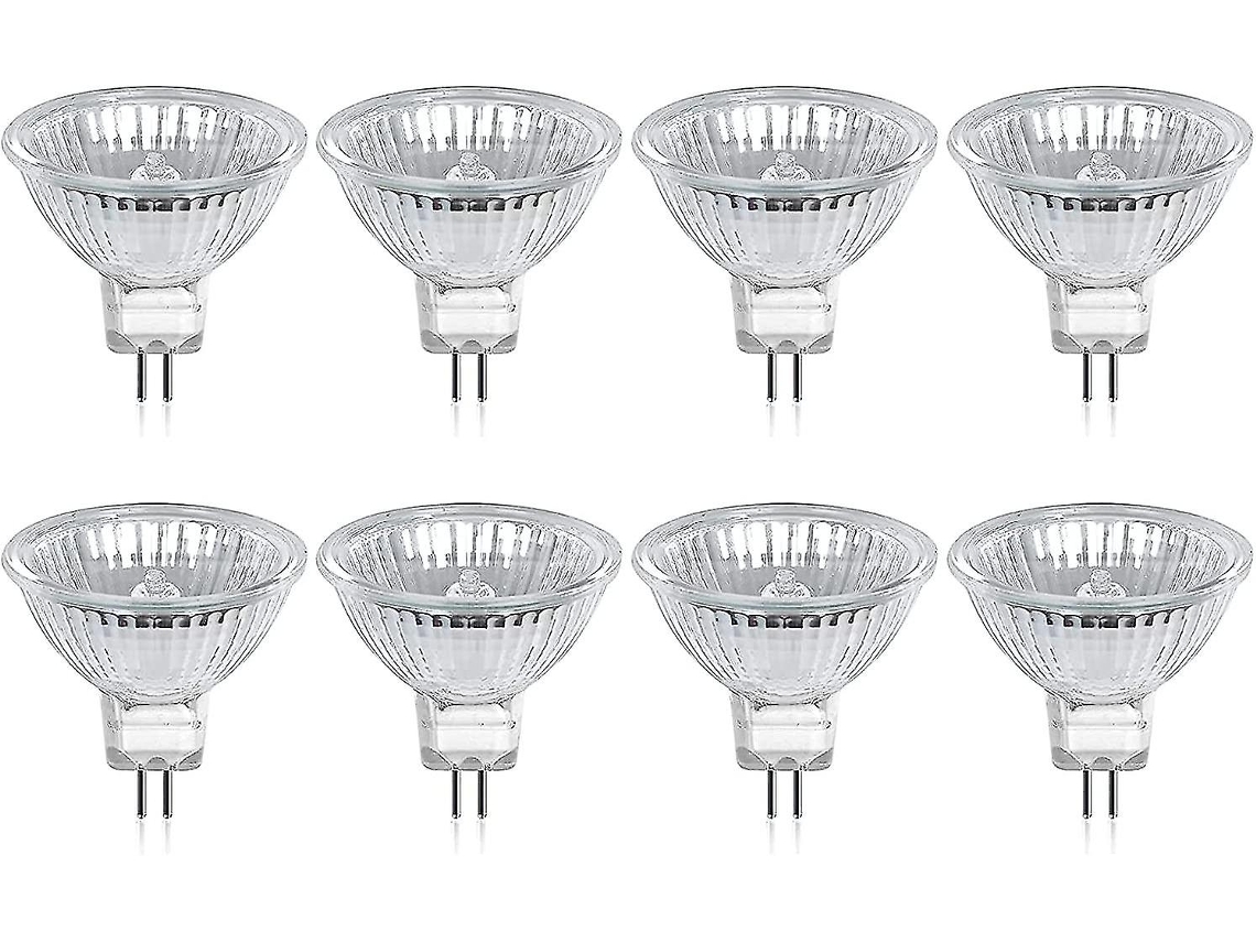 Rebe Lâmpada Halógena Gu5.3 Mr16 35w 12v Branco Quente 2800k Regulável 320 Lumens 8 Unidades Cisea