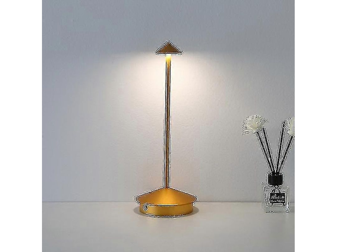 Lâmpada De Mesa Sem Fio Recarregável 2500mah Com 3 Níveis De Brilho E Iluminação 360 Graus Para Ambientes Internos Ouro