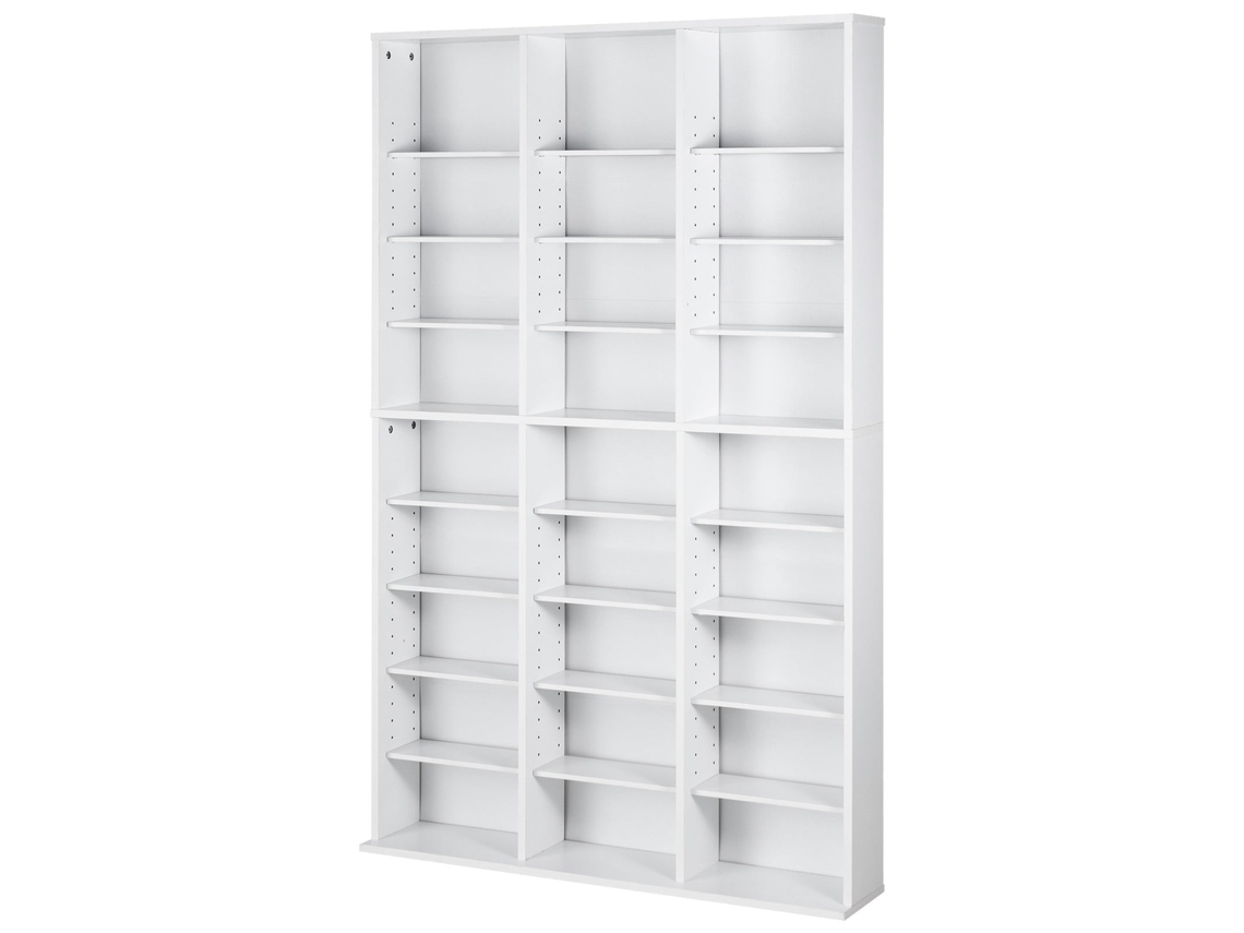 Gabinete de Armazenamento Multimídia, Prateleira para Dvd 9 Camadas com Capacidade 756 Cd, Prateleiras Cd Ajustáveis 27 Compartimentos, Protege e