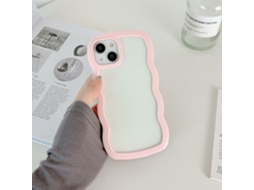 Capa Para Iphone 17 Rosa Com Estampa De Ondas E Vento, Transparente, Com Airbag E Proteção Contra Quedas.