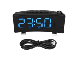 Relógio Despertador Digital com Projeção 180° Led Usb para Quarto Volume Ajustável Snooze