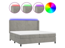 Box Spring Bed, Box Spring Beds Vidaxl Cinzeto Veludo (200 X 200 Cm)
