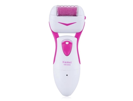 Arquivo de pé elétrico anti-calos - Micro pedicure elétrica recarregável à prova dágua - Branco KM-2502 KEMEI
