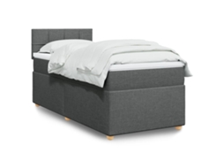 Vidaxl Cama Com Molas/colchão 80x200 Cm Tecido Cinzento-escuro