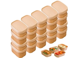 Caixas Alimentares de 650ml com tampa, à prova de água e óleo, reutilizáveis
