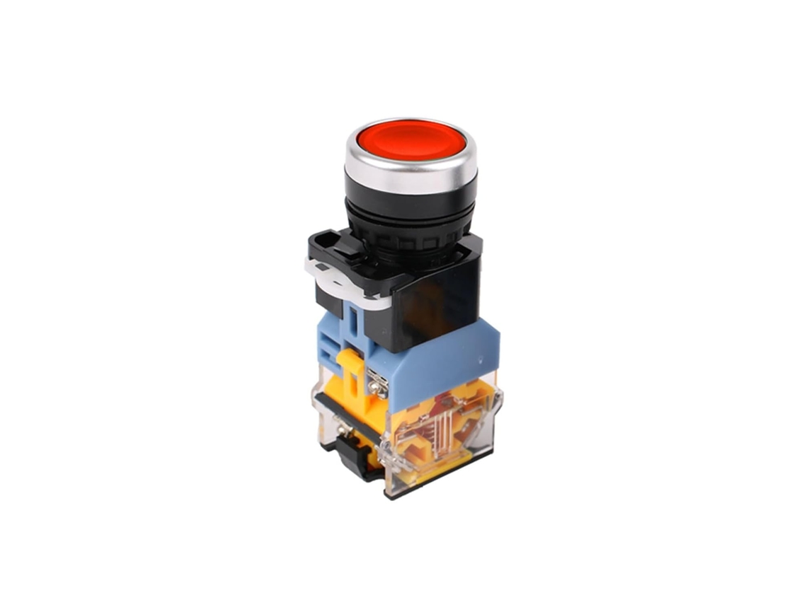 La38-11d Interruptor De Botão Pressão Led, Ac 220v, Com Travamento Automático E Reinicialização Automática, 22mm, Ac 12v