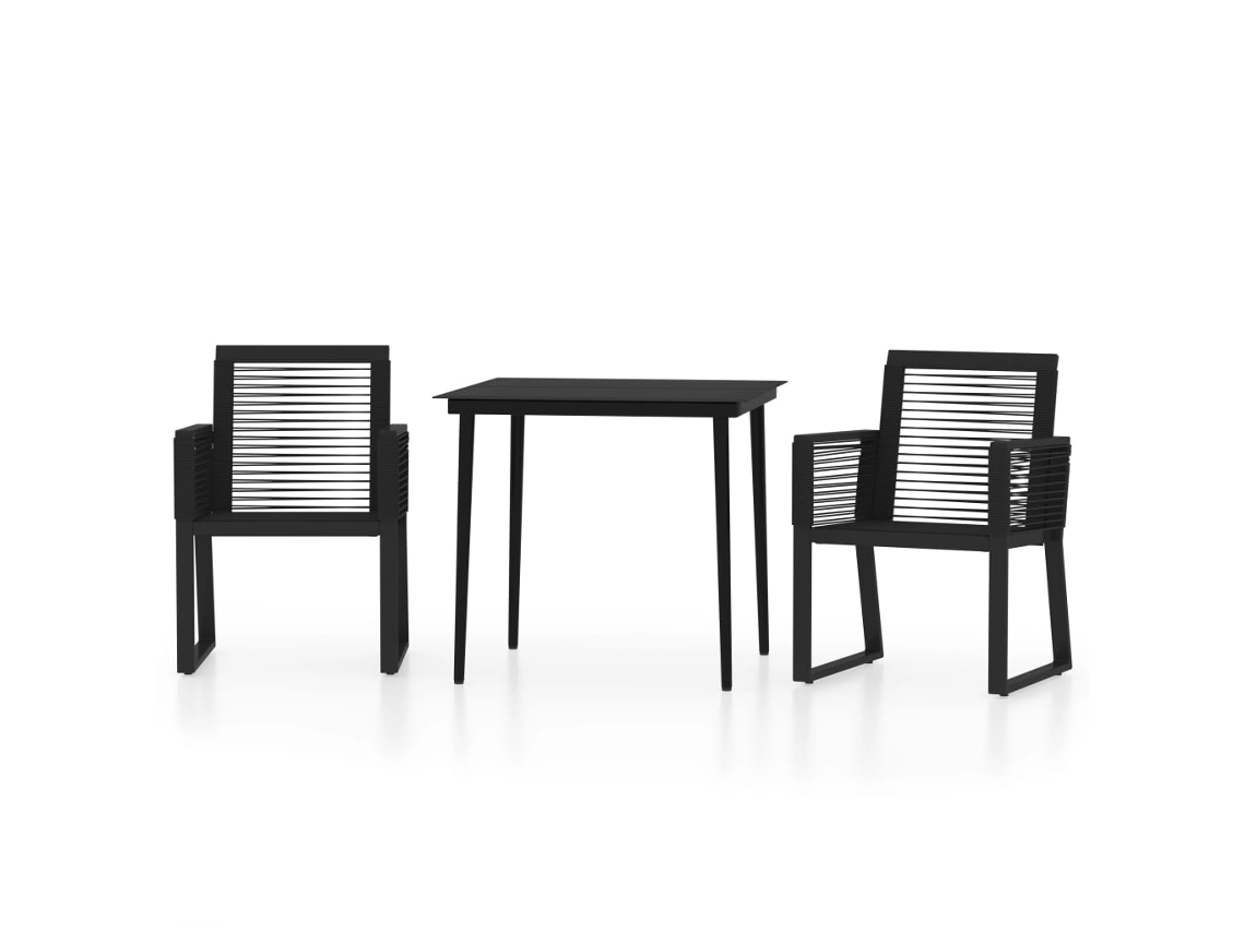 Dining Set, Dining Sets Vidaxl Preto Aço (mesa Com 80 Cm De Comprimento)
