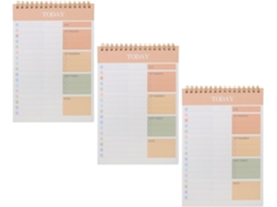 Caderno Espiral, 3 Cópias, A5 Laranja, 52 Folhas, Planejador De Gerenciamento De Tempo, Diário Sem Data Para