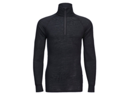 T-shirt De Lã Merino Com Fecho 1/4 Preto / Xl