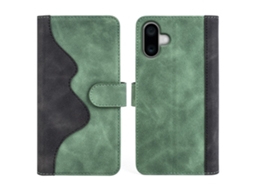 Capa Em Couro Pu Para Apple Iphone 16 - Verde