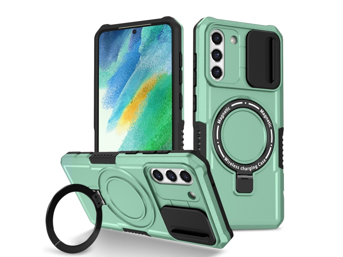 Capa Zruxe Compativel Com Samsung Galaxy S21 Fe 5g (camshield - Magsafe - Tpu - Híbrido - Pc - Azul Claro)