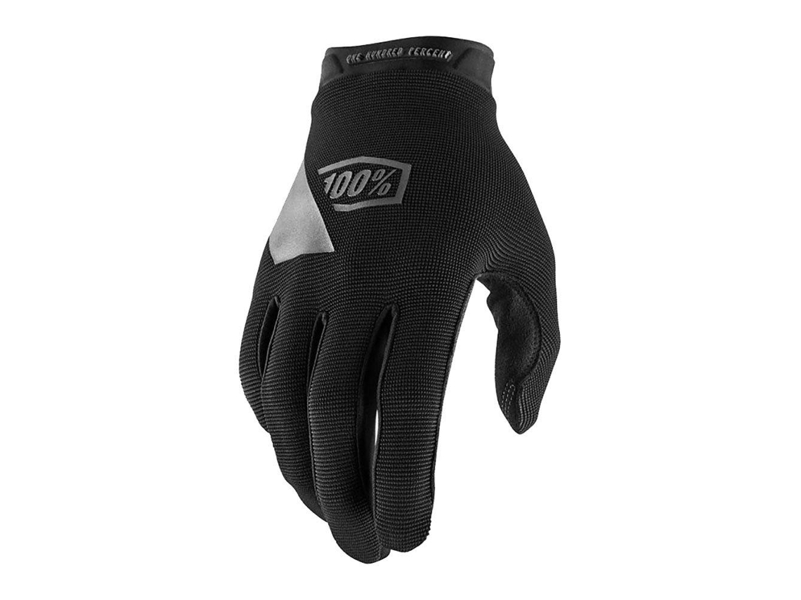 Luvas Unisexo 100PERCENT Ridecamp Preto para Ciclismo (XL)