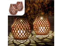 Lanterna Solar Suspensa AQUAFORGE, 2 W, 17 cm, rattan, Ip55