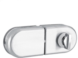 Cerradura de Porta Semicircular de Aço Inoxidável 10~12mm com Tranca e Chaves | S/MARCA