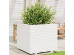Vidaxl Vaso/floreira De Jardim 80x80x72 Cm Pinho Maciço Branco