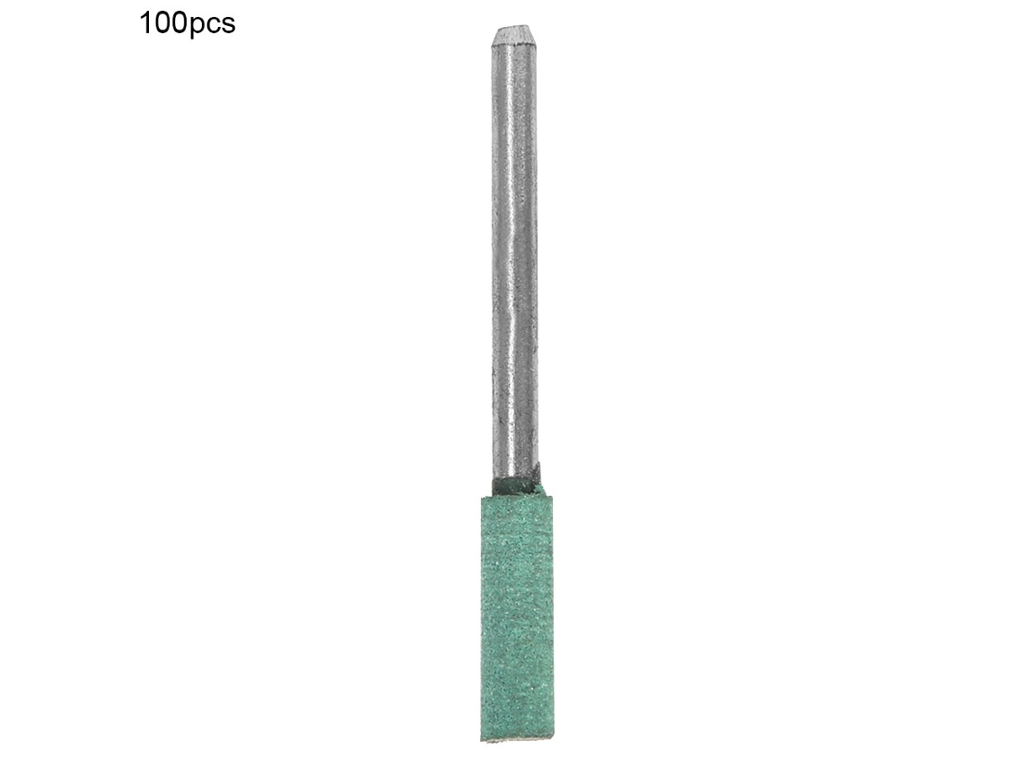 Kit De 100 Brocas De Polimento Com Cabeça De Borracha Verde, Cabo De 3mm, Cilíndrico De 4mm Para Esmeril