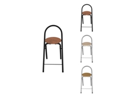 Taburete Plegable 80x40x45 Cm - Elegante Y Duradero En Negro Y Plata Con Reposapiés, Ideal Para Cocina Negro Pack 4 Uds