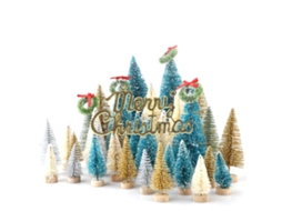 Árvore De Natal Com 36 Peças Miniaturas Multicoloridas
