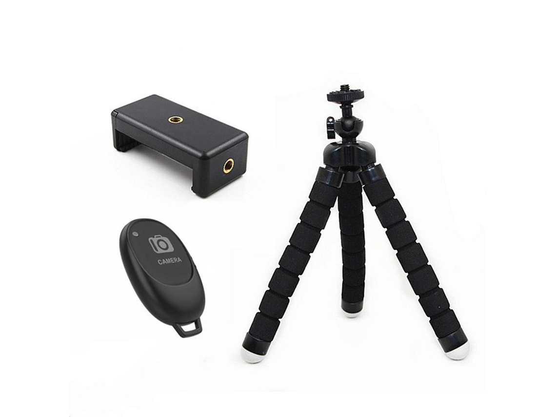 Aetheria tripé Mini Polvo de Espuma com Controle Remoto Bluetooth para Celular e Câmera Universal