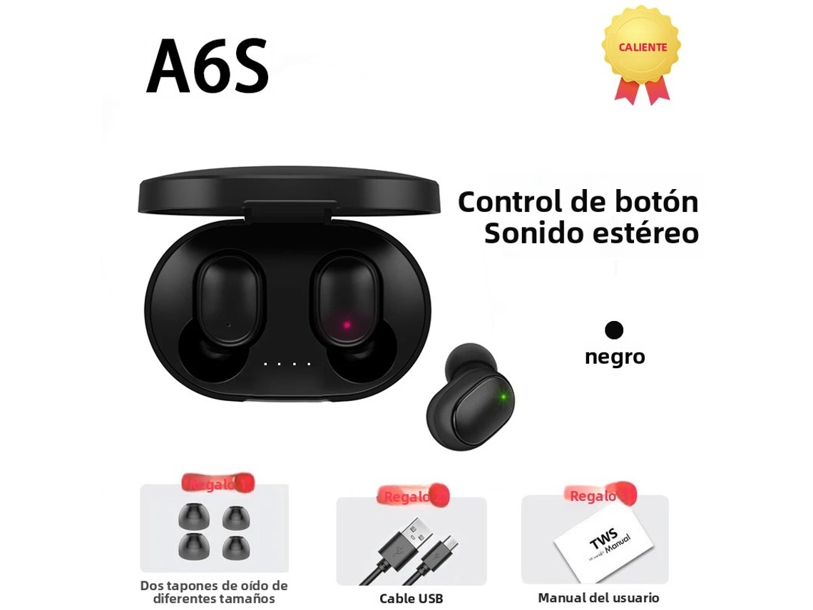 Fones de Ouvido Bluetooth True Wireless com Microfone, Intra auriculares, Cancelamento de Ruído MDUG (preto)
