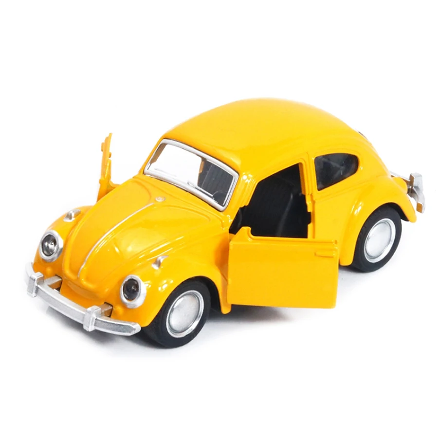 (amarelo) Miniatura De Carro Retrô Em Liga Metálica Em Formato De Fusca