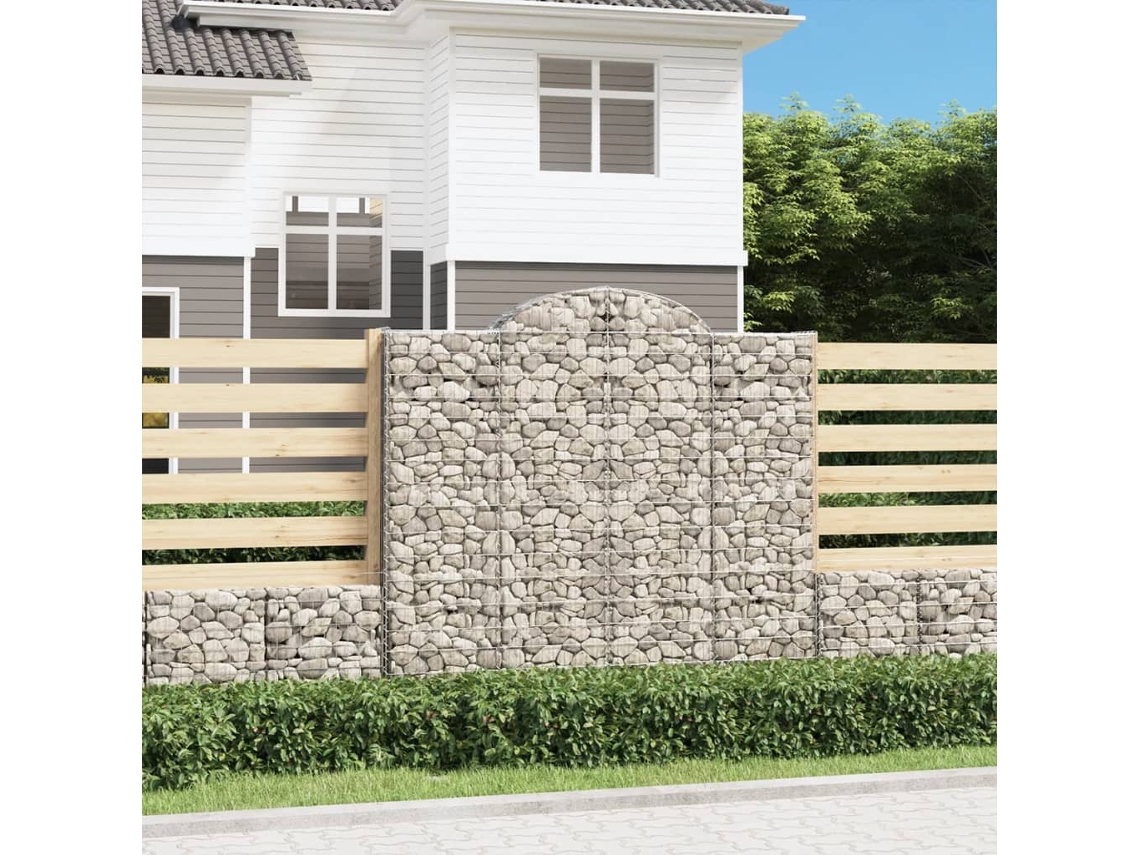 Vidaxl Cestos Gabião Arqueados 5pcs 200x50x180/200cm Ferro Galvanizado