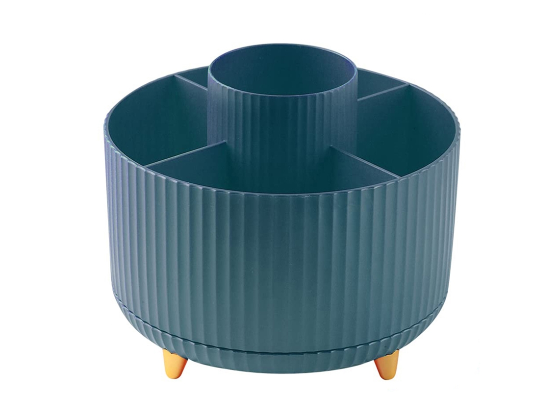 Primerox porta lápis Mesa Rotativo 360° 5 Compartimentos Organizador Papelaria Verde