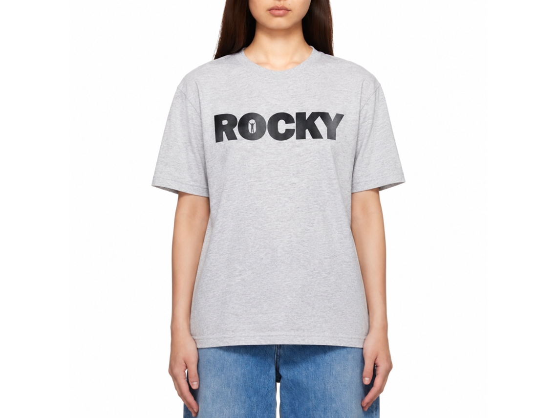 Rockinstone Rocky Movie Logo Heather Gray Adult T-shirt Size:l