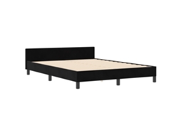 Conjunto 1 Cama Moderna Vidaxl Preto Veludo (140 X 200 Cm)