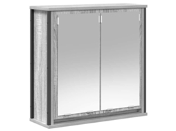 Armário de Parede para Banheiro com Espelho Cinza Modelo Sonoma 60x21x60 Cm MAISON EXCLUSIVE