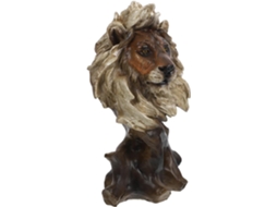 Estátua Decorativa Cabeça Resina Entrada Escritório Estar Animal Selvagem Decoração Interiores Prateleira Leão GOKOCO