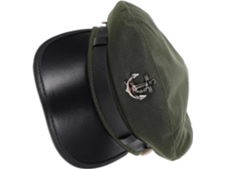Chapéu De Capitão Para Cosplay Clássico Em Couro Verde E Algodão, Acessório Prático Para Festas E