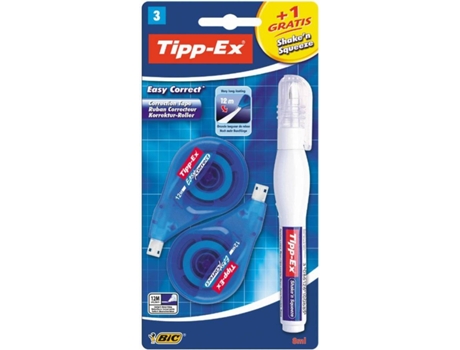 Rolo Fita Corretora Easy Correct, 4,2 mm x 12 m, 2 + 1 Corretor Líquido Shaken Squeeze