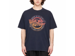 Rockinstone Back To The Future Movie Logo And Quote Navy Adult T-shirt Size:xl