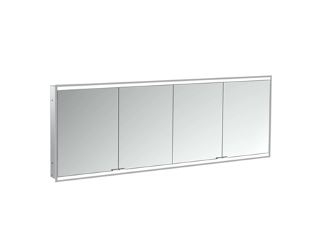 Armário Espelho Iluminado EMCO Prime 2 Facelift 2000 Mm 4 Portas Modelo de Encastrar 9497 Cor: Preto/Espelho