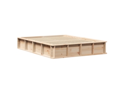Conjunto 1 Estrutura Da Cama Vidaxl Castanho Madeira De Pinho Maciça (120 X 190 Cm)