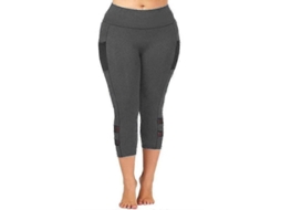 Pantalones Deportivos Leggings Gimnasia Mujer Talla 4xl Gris Oscuro de Poliéster