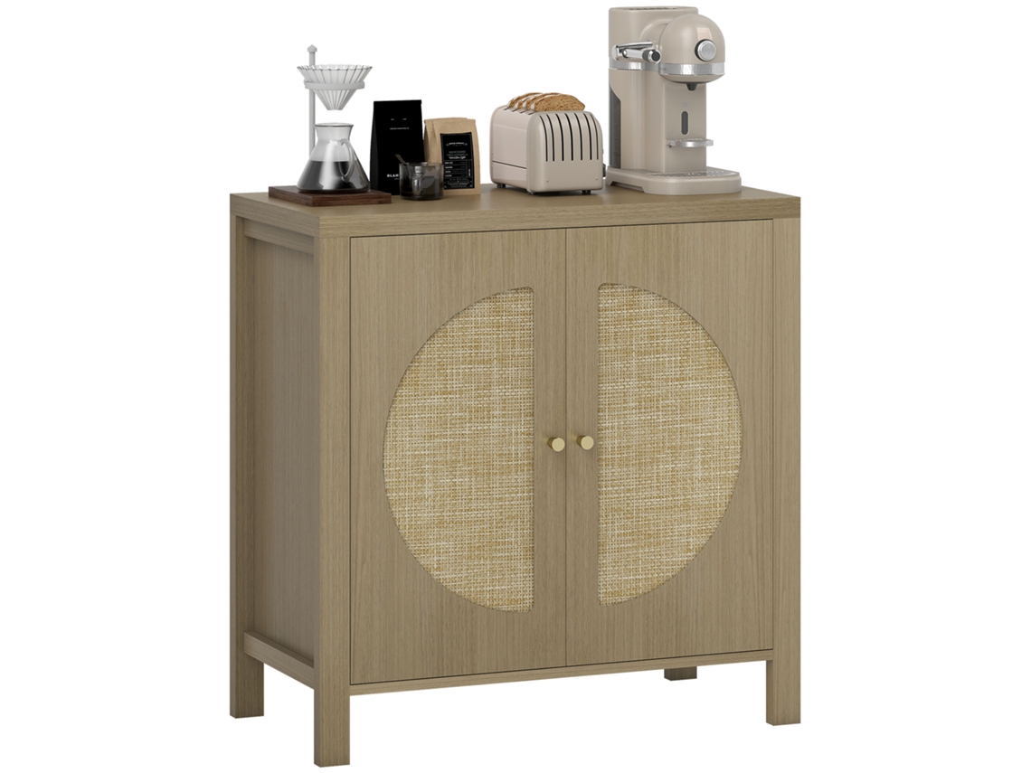 Aparador Melamina de Madeira Cor Madeira 75x38x77 cm Homcom