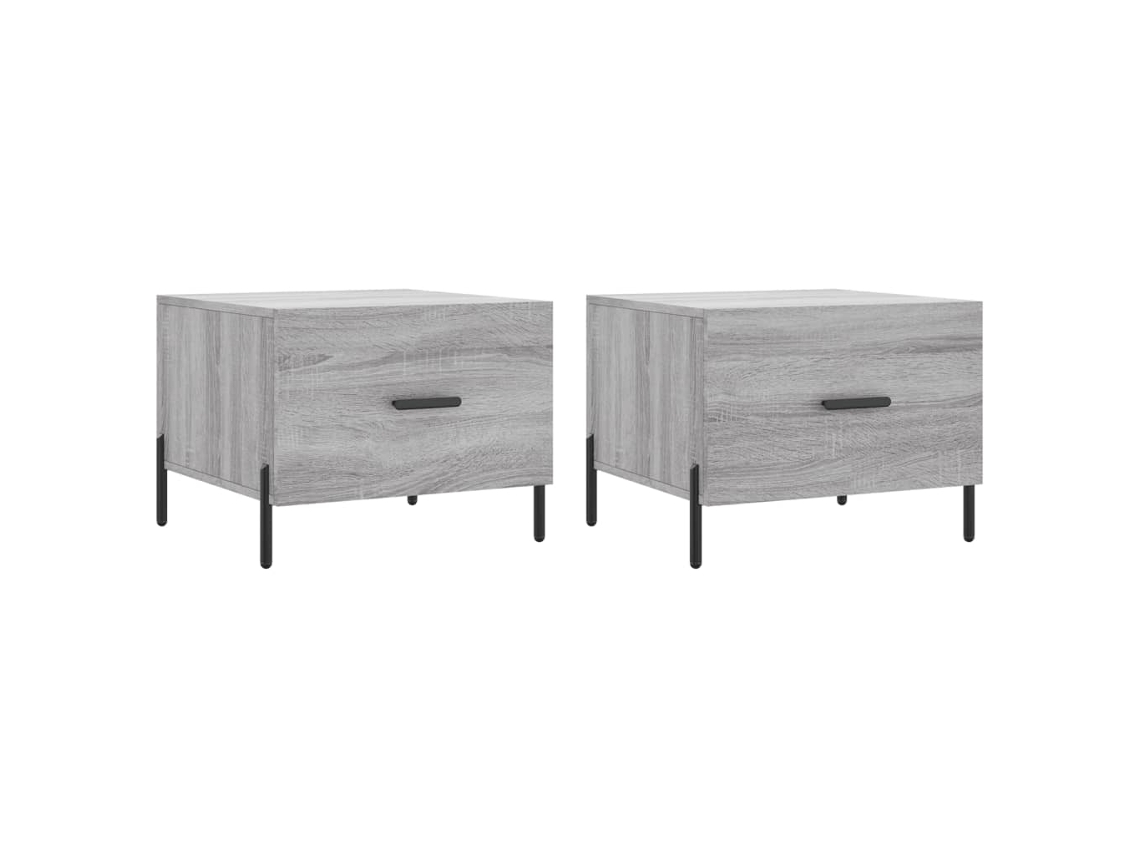 Conjunto de Mesas de Centro 2 Pcs Madeira Processada Sonoma Cinza MAISON EXCLUSIVE (50x50x40 cm)
