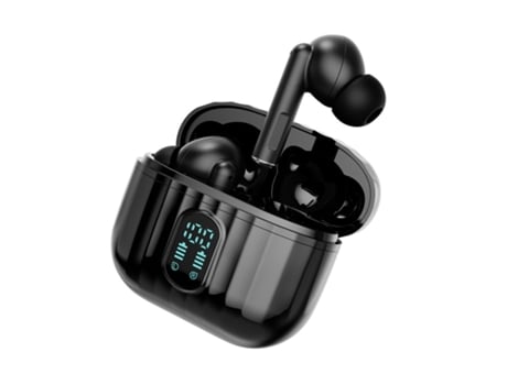Auriculares Bluetooth True Wireless SENLIN es5.0 com Microfone Embutido com Graves Profundos Display de Led Preto
