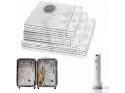Pacote Com 12 Sacos A Vácuo Compatíveis Viagem, Bomba Usb Recarregável, De Armazenamento Que Eco Nomizam Espaço Para Bagagens E Malas