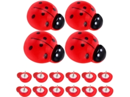 Conjunto De 20 Tachinhas Vermelhas Em Formato Joaninha Para Murais, Em Metal E Plástico, Ideais Para Fixar Documentos E