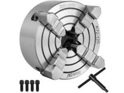 Torno Chuck K72-125 5 Polegadas 4 Mandíbulas Independentes de Ferro Fundido Torneamento Cnc VEVOR