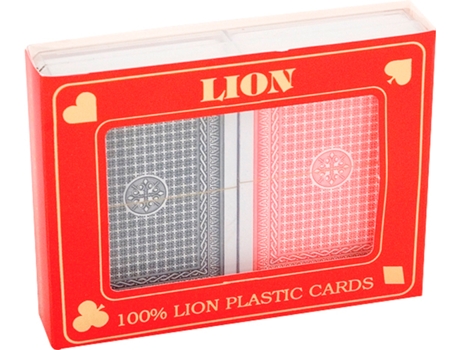 Jogo de cartas LION caixa dupla 100% plástica, Póquer