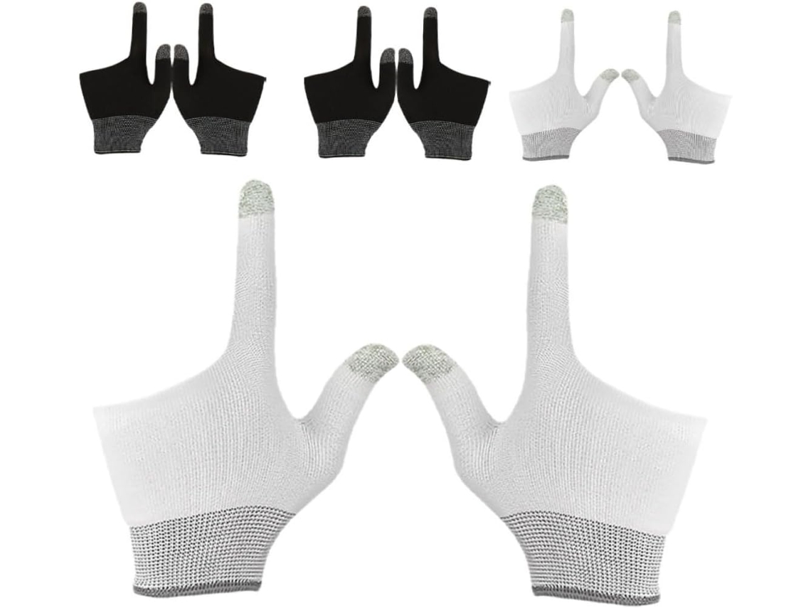 Hemoton 4 Pares De Grips Dois Dedos Com Tecnologia Grafeno, Controle Aprimorado Para Bilhar E Jogos, Antiderrapantes