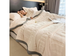 Manta de Lã Coral Quentinha para Outono e Inverno Veludo Jacquard com Letras Macia Felpuda, Macio, Quente, Ide