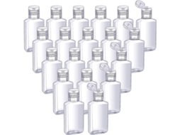 Conjunto de 50 Frascos de Viagem Transparentes e Vazios de 30 Ml/1 Oz com Tampa Flip top, Portáteis e Recarregáveis, Ideais para Ao Ar Livre AQUAFORGE